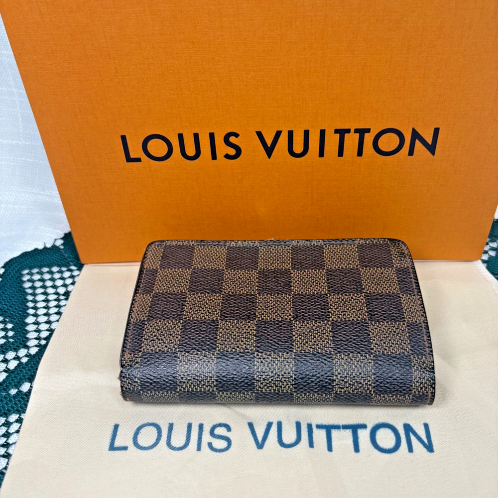 Louis Vuitton LV Damier Ebene Portefeuille Viennois French Kisslock Wallet Brown - Picture 3 of 16